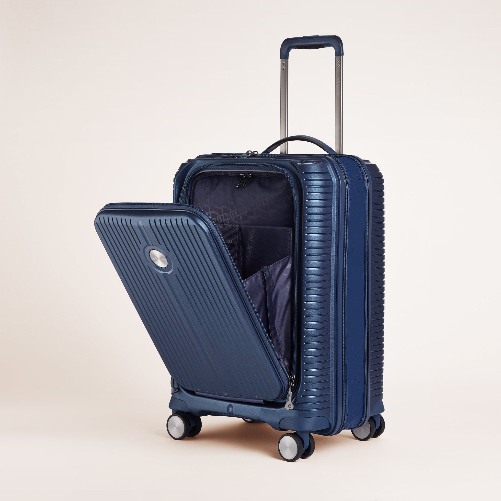 Rome Suitcase Carry on Front Pocket Polar Blue - MOON - Luggage & Travel Accessories - Verage